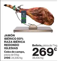 Supercor Jamón ibérico 50% raza ibérica redondo iglesias oferta