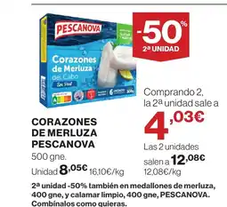 Supercor PESCANOVA Corazones de merluza oferta
