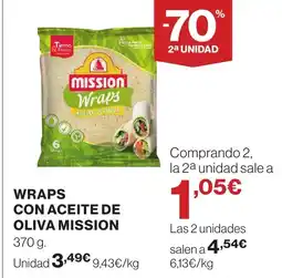 Supercor MISSION Wraps con aceite de oliva oferta