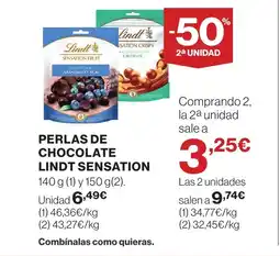 Supercor LINDT SENSATION Perlas de chocolate oferta