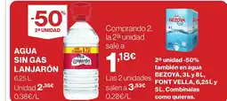 Supercor LANJARÓN Agua sin gas oferta