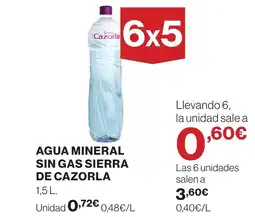 Supercor Agua mineral sin gas sierra de cazorla oferta