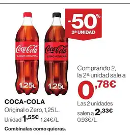 Supercor COCA-COLA Original o Zero oferta