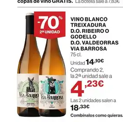 Supercor VIA BARROSA Vino blanco treixadura d.o. ribeiro o godello d.o. valdeorras oferta