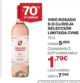 Supercor Vino rosado d.o.ca rioja selección limitada cvne oferta