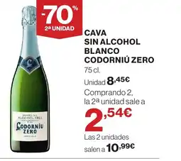 Supercor CODORNÍU ZERO Cava sin alcohol blanco oferta