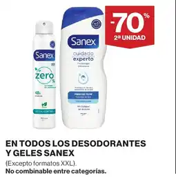Supercor SANEX En todos los desodorantes y geles oferta