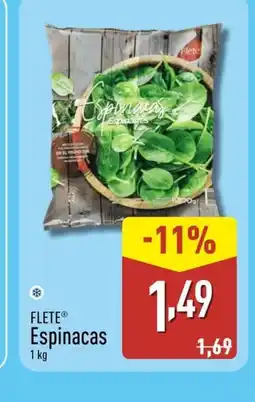 ALDI FLETE Espinacas oferta