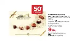 Hipercor LINDT DULCES DESEOS Bombones surtidos oferta