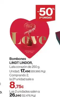 Hipercor LINDT LINDOR Bombones oferta