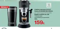 Hipercor DELONGHI Cafetera espresso manual Dedica EC685BK oferta
