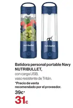 Hipercor Batidora personal portable Navy oferta