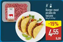 ALDI Burger meat picada de vacuno oferta