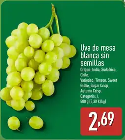 ALDI Uva de mesa blanca sin semillas oferta