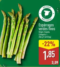 ALDI Espárragos verdes finos oferta