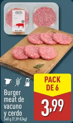 ALDI Burger meat de vacuno y cerdo oferta
