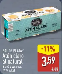 ALDI SAL DE PLATA Atún claro al natural oferta