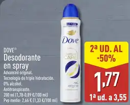 ALDI DOVE Desodorante en spray oferta