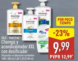 ALDI H&S - PANTENE Champú y acondicionador XXL con dosificador oferta