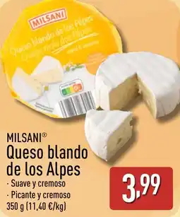 ALDI MILSANI Queso blando de los Alpes oferta