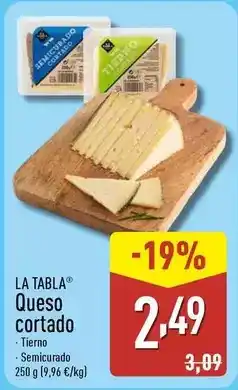 ALDI Queso cortado oferta
