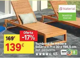 Leroy Merlin Home - tumbona de madera solaris 11 71 x 30 x 196.5 cm oferta