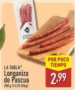ALDI La tabla - longaniza de pascua oferta