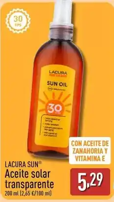ALDI Lacura sun - aceite solar transparente oferta