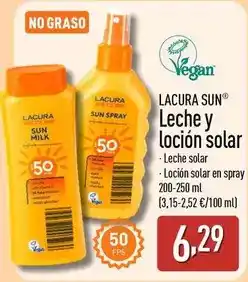 ALDI Lacura sun - leche y locion solar oferta