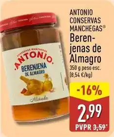 ALDI Antonio conservas manchegas - berenjenas de almagro oferta