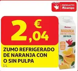 Alcampo Auchan - zumo refrigerado de naranja con o sin pulpa oferta