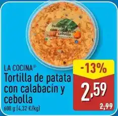 ALDI La cocina - tortilla de patata con calabacin y cebolla oferta