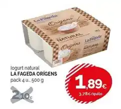 Condis La fageda - orígens iogurt natural oferta