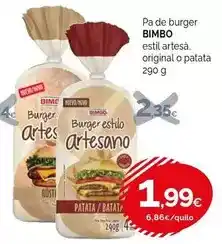 Condis Bimbo - pa de burger estilo artesà, original o patata oferta