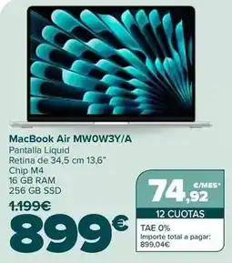 Carrefour Apple - macbook air mw0w3y/a oferta