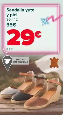 Carrefour Tex - sandalia yute y piel oferta
