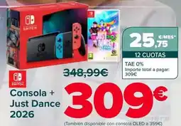 Carrefour Nintendo switch - consola + just dance 2026 oferta