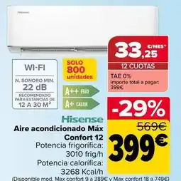 Carrefour Hisense - aire acondicionado max confort 12 oferta