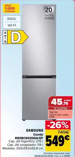 Carrefour Samsung - combi rb38c603dsaef oferta