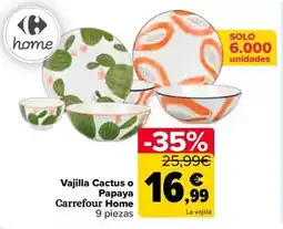 Carrefour Carrefour home - vajilla cactus o papaya oferta
