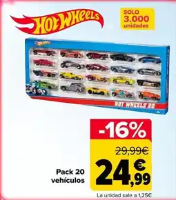 Carrefour Hot wheels - pack 20 vehículos oferta