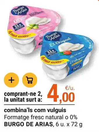 Burgo de arias - formatge fresc natural o 0%