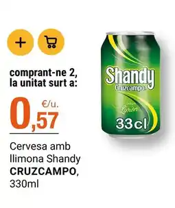 BonpreuEsclat Cruzcampo - cervesa amb llimona shandy oferta