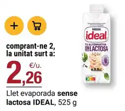 BonpreuEsclat Ideal - llet evaporada sense lactosa oferta