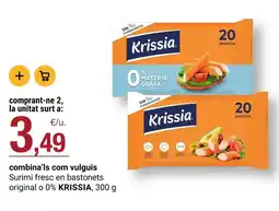 BonpreuEsclat Krissia - surimi fresco en bastonets original o 0% oferta