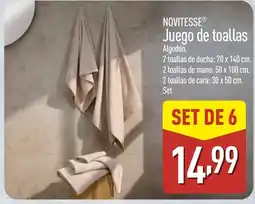 ALDI NOVITESSE Juego de toallas oferta