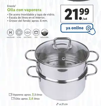 Lidl Olla Con Vaporera oferta