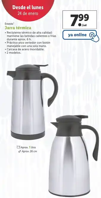 Lidl Jarra Térmica Aprox. 1 Litro oferta