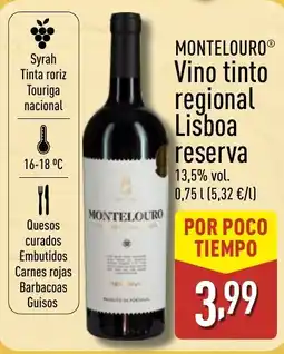 ALDI MONTELOURO Vino tinto regional Lisboa reserva oferta