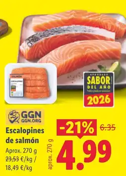 Lidl Escalopines de salmón oferta